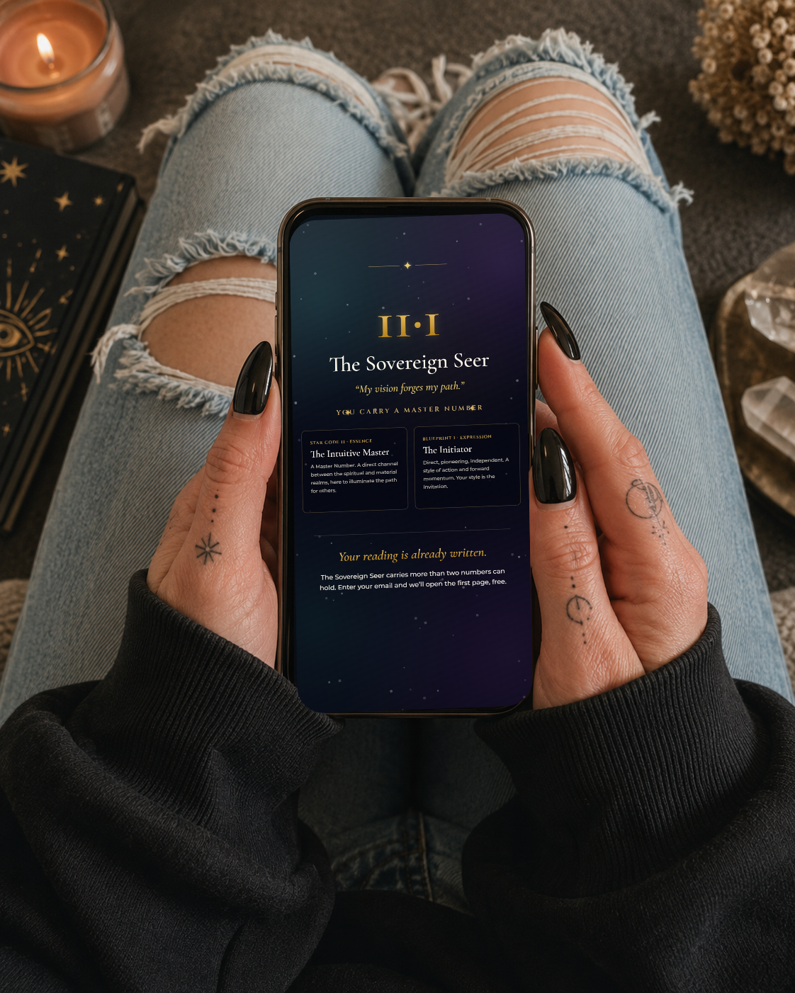 The free Starprint reading on a phone